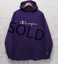 90's USA製【チャンピオン】【Champion】胸刺繍ロゴ【紫】パープル【パーカー】【サイズXL】 
