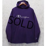 90's USA製【チャンピオン】【Champion】胸刺繍ロゴ【紫】パープル【パーカー】【サイズXL】 