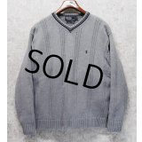 【ラルフローレン】POLO RALPH LAUREN【グレー】Vネック【コットンセーター】【サイズL】 