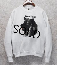 ほぼ未使用!! 90's~【ビンテージ】【フルーツオブザルーム】【Keeshond】 キースホンド犬【白】【スウェット】【サイズL】 