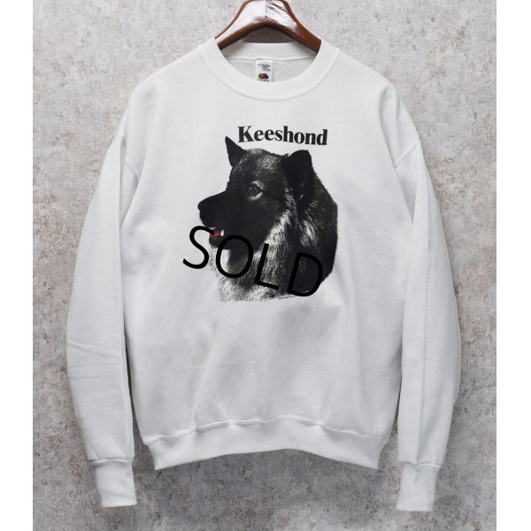 画像1: ほぼ未使用!! 90's~【ビンテージ】【フルーツオブザルーム】【Keeshond】 キースホンド犬【白】【スウェット】【サイズL】 