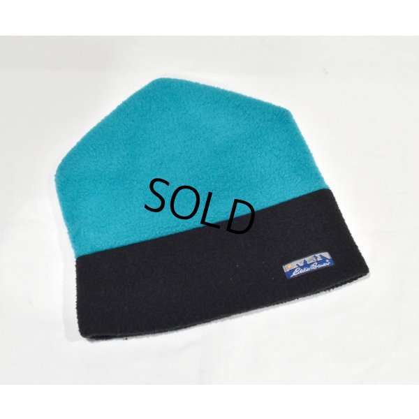 画像1: 90's~【USA製】【ビンテージ】エディーバウアー【ターコイズブルー×黒】【フリースキャップ】 