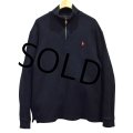【ラルフローレン】POLO RALPH LAUREN【黒】【無地】【ハーフジップ】【コットンセーター】【サイズXL】  