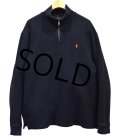 【ラルフローレン】POLO RALPH LAUREN【黒】【無地】【ハーフジップ】【コットンセーター】【サイズXL】  