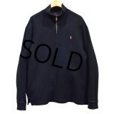 【ラルフローレン】POLO RALPH LAUREN【黒】【無地】【ハーフジップ】【コットンセーター】【サイズXL】  