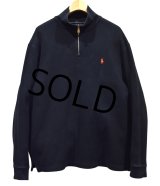 【ラルフローレン】POLO RALPH LAUREN【黒】【無地】【ハーフジップ】【コットンセーター】【サイズXL】  