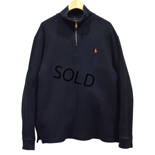 画像1: 【ラルフローレン】POLO RALPH LAUREN【黒】【無地】【ハーフジップ】【コットンセーター】【サイズXL】  