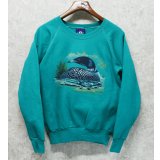 程度良好　90's~ ビンテージ　【USA製】【JE MORGAN】ジェーイーモーガン　鴨　カモ【エメラルドグリーン】【スウェット】【サイズM】 
