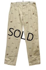 【POLO RALPH LAUREN】【ラルフローレン】【ベージュ】【犬刺繍】チノパンツ【コットンパンツ】【32X32】 
