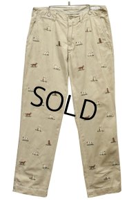 【POLO RALPH LAUREN】【ラルフローレン】【ベージュ】【犬刺繍】チノパンツ【コットンパンツ】【32X32】 