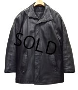 【ビンテージ】【PERRY ELLIS PORTFOLIO】ペリーエリス【黒】レザージャケット【サイズＭ】 