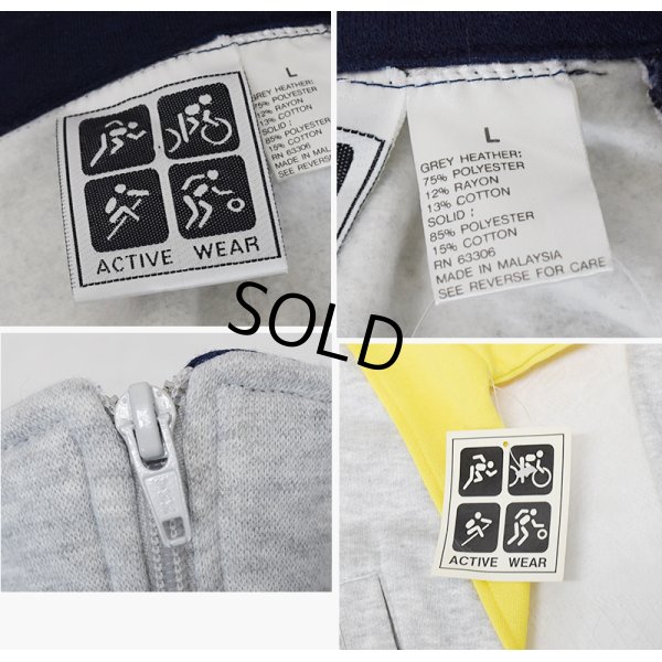 画像2: ~90's【未使用】【ACTIVE WEAR】アクティブウェア【グレー×紺×黄色】トラックジャージ【スウェットジャージ】サイズL 