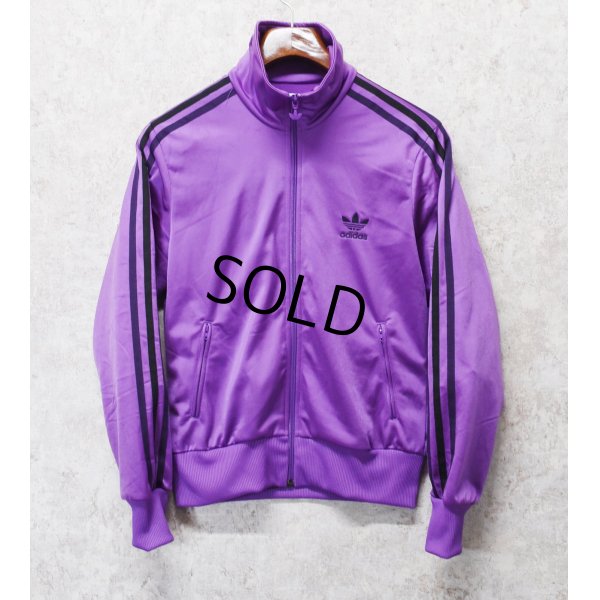 画像1: 【ビンテージ】【アディダス】adidas【紫×黒ライン】ジャージ【トラックジャージ】【サイズレディースM】 