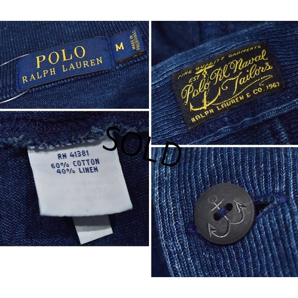 画像2: 【ラルフローレン】【POLO RALPH LAUREN】【インディゴ】コットンリネン【ショールカラー】カーディガン【サイズM】 