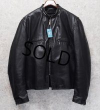 80's~ USA製【ビンテージ】【ブルックス】【Brooks】【黒】【ボアライナー付き】【シングルライダースジャケット】【サイズ50】 
