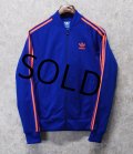 【ビンテージ】【アディダス】adidas【青×オレンジライン】ジャージ【トラックジャージ】【サイズS】 