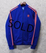 【ビンテージ】【アディダス】adidas【青×オレンジライン】ジャージ【トラックジャージ】【サイズS】 