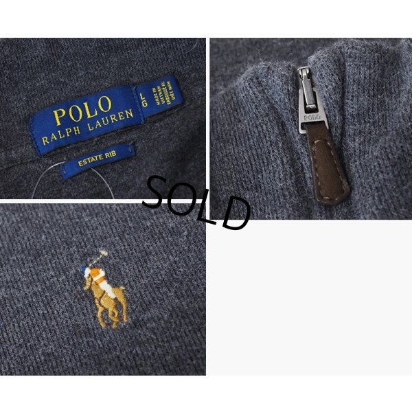 画像2: 【ラルフローレン】POLO RALPH LAUREN【ESTATE RIB】【チャコール】【無地】【ハーフジップ】【コットンセーター】【サイズL】
