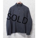 【ラルフローレン】POLO RALPH LAUREN【ESTATE RIB】【チャコール】【無地】【ハーフジップ】【コットンセーター】【サイズL】 