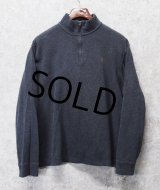 【ラルフローレン】POLO RALPH LAUREN【ESTATE RIB】【チャコール】【無地】【ハーフジップ】【コットンセーター】【サイズL】 