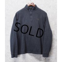 【ラルフローレン】POLO RALPH LAUREN【ESTATE RIB】【チャコール】【無地】【ハーフジップ】【コットンセーター】【サイズL】 