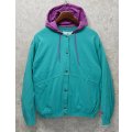 90's【ビンテージ】【ナイキ】【NIKE】【ターコイズ×紫】【フード付きスウェットカーディガン】レディース古着【W-M】 
