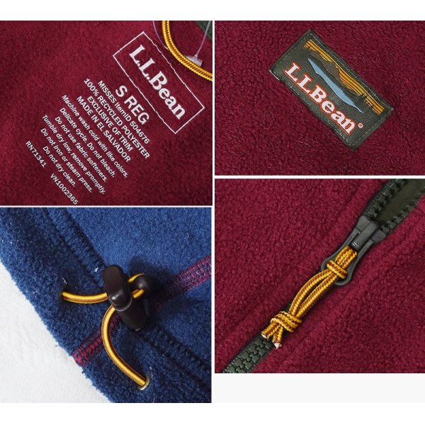 画像2: 【ビンテージ】L.L.Bean【ＬＬビーン】【エンジｘ紺】【ハーフジップ】【フリース】プルオーバーフリース レディース古着【サイズW-S】 
