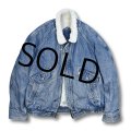 90's【USA製】【ビンテージ】【リーバイス】【LEVI'S】シルバーメダル【75409】ケミカルウォッシュ ボアデニムジャケット【サイズL】 