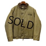 40's【ビンテージ】【米軍実物】【U.S.NAVY】【N-1】【バックステンシル入り】【デッキジャケット】【US40】 