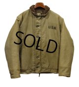 40's【ビンテージ】【米軍実物】【U.S.NAVY】【N-1】【バックステンシル入り】【デッキジャケット】【US40】 