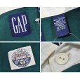 画像2: ビンテージ【オールドGAP】【緑×紺×黄色】【ボーダー柄 】【ラガーシャツ】【サイズL】<br> (2)