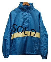 【ビンテージ】【エディーバウアー】【Eddie Bauer】【水色×黄色ライン】アノラックパーカー【サイズXＬ】 