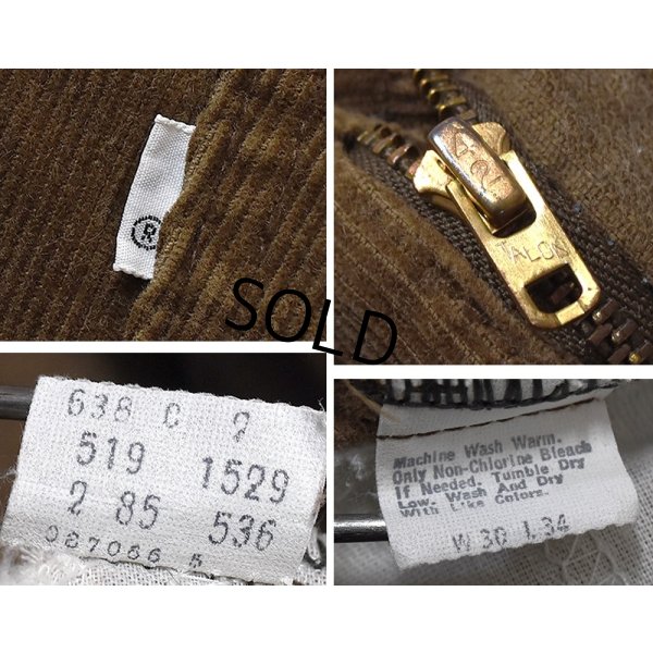 画像2: 80's【USA製】【ビンテージ】LEVI'S【リーバイス】【519】【ブラウン】【コーデュロイパンツ】【30×34】 