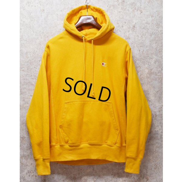 画像1: 【チャンピオン】【Champion】【イエロー】【無地】【リバースウィーブパーカー】【サイズM】 