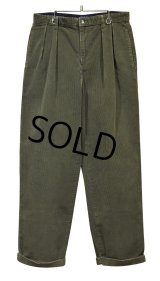 【トミーヒルフィガー】【TOMMY HILFIGER】【オリーブグリーン】２タック【コーデュロイパンツ】【33×30】 
