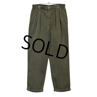 【トミーヒルフィガー】【TOMMY HILFIGER】【オリーブグリーン】２タック【コーデュロイパンツ】【33×30】 