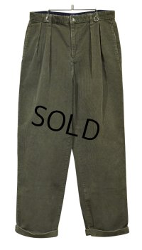 【トミーヒルフィガー】【TOMMY HILFIGER】【オリーブグリーン】２タック【コーデュロイパンツ】【33×30】 