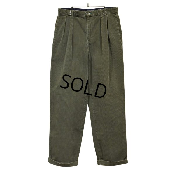 画像1: 【トミーヒルフィガー】【TOMMY HILFIGER】【オリーブグリーン】２タック【コーデュロイパンツ】【33×30】 