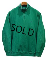 【ラルフローレン】POLO RALPH LAUREN【緑×紺ライン】【ハーフジップ】【スウェット】【サイズXL】 