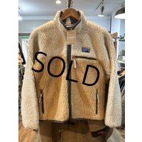 デッドストック【パタゴニア】patagonia【ナチュラルブレンド】白ｘライトブラウン【レトロカーディガン】フリース【サイズＸＳ】 