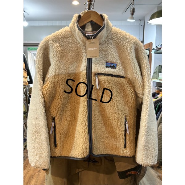 画像1: デッドストック【パタゴニア】patagonia【ナチュラルブレンド】白ｘライトブラウン【レトロカーディガン】フリース【サイズＸＳ】 