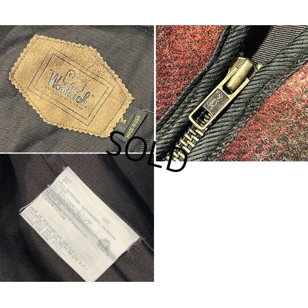 画像2: 90’ｓ【USA製】【ビンテージ】Woolrich【ウールリッチ】【黒×赤チェック】【ジップアップウールベスト】【サイズM】 