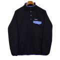 【パタゴニア】patagonia【黒×紫】【シンチラフリース】【スナップT】【フリース】【レディースＬ】 