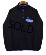 【パタゴニア】patagonia【黒×紫】【シンチラフリース】【スナップT】【フリース】【レディースＬ】 