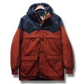 70's【ビンテージ】【ＬＬビーン】筆記体タグ【L.L.bean】【エンジ×紺】【中綿入りマウンテンパーカー】【中綿入りジャケット】【サイズM】 
