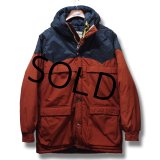 70's【ビンテージ】【ＬＬビーン】筆記体タグ【L.L.bean】【エンジ×紺】【中綿入りマウンテンパーカー】【中綿入りジャケット】【サイズM】 