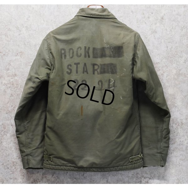 画像1: 【ビンテージ】【米軍実物】U.S.NAVY【ROCK STAR】【バックステンシル入り】【A-2】【デッキジャケット】 