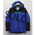 80's~【ビンテージ】【ＬＬビーン】【L.L.bean】【緑ｘ青ｘエメラルドグリーン】ナイロン【アノラックパーカー】【サイズM】 