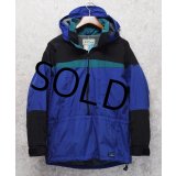 80's~【ビンテージ】【ＬＬビーン】【L.L.bean】【緑ｘ青ｘエメラルドグリーン】ナイロン【アノラックパーカー】【サイズM】 