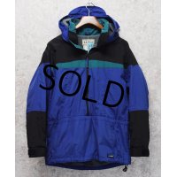 80's~【ビンテージ】【ＬＬビーン】【L.L.bean】【緑ｘ青ｘエメラルドグリーン】ナイロン【アノラックパーカー】【サイズM】 
